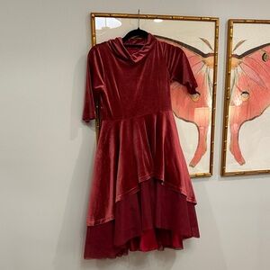 Joyfolie Burgundy High Low Dress